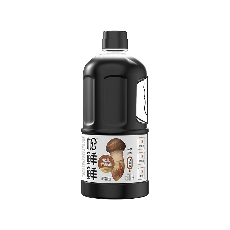 Pine Fresh Gold Label Matsutake Fresh Soy Sauce 1L Large Package Household 0 Added Light Soy Sauce Brewed Soy Sauce Stir-Fry Braised