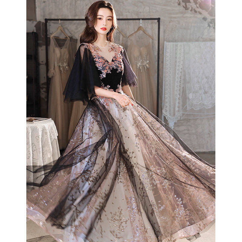 仙气年会晚礼服2024新款夏学生艺考优雅连衣裙长款贵18岁成人礼