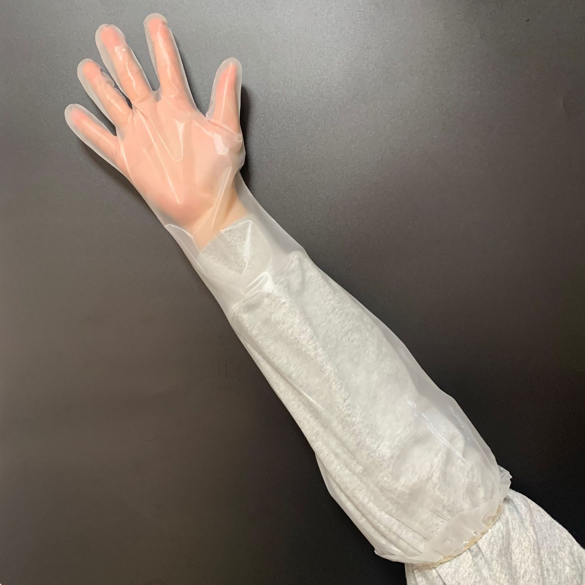 Manufacturer Disposable Long-Arm Gloves Cpe Extended Gloves Anti-Fouling Housework Kitchen Dishwashing Arm Guards Elastic Beam