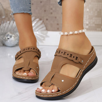 2025 New Summer Export Large Size Women's Thick-Soled Wedge Sandals Rocking Shoes European and American Style Light and Comfortable