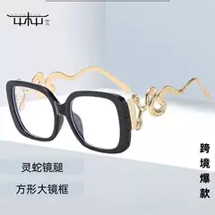 Cross-border Flat Mirror Metal Spirit Snake Shaped Mirror Leg Net Red Big Box New Trend Anti-blue Light European and American Optical Mirror