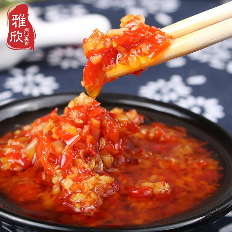 Huang Mingji Chili Sauce Garlic Pepper 200g Can Spicy Chaoshan Special Product Hot Pot Dipping Sauce Delicious Edge Stove