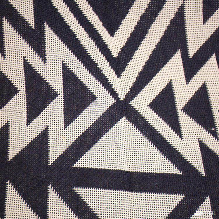 Geometric Rhombus Sofa Towel Pure Cotton European Style Double-Sided Sofa Cushion Four-Season Table Cloth Coffee Table Blanket Sofa Fabric Thread Blanket