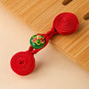 Traditional Chinese-Style Dragonfly-Shaped Fabric Buttons for Qipao, Handmade Winding Dragonfly Incense Coil Long-Tail Flat Buttons for Tang Suits and Hanfu