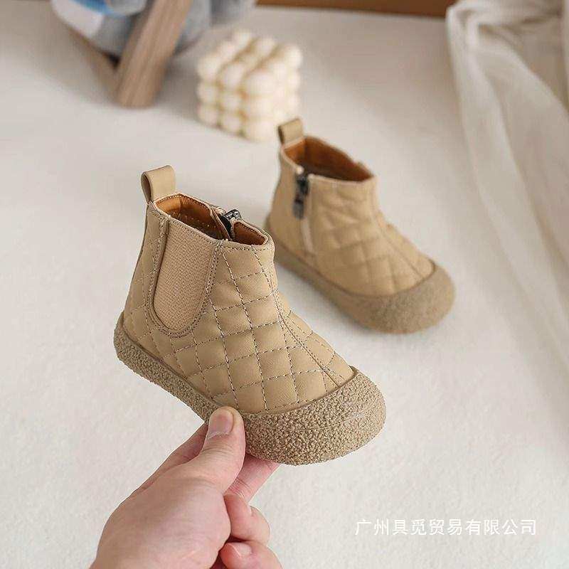 Baby Girl's Shoes, Autumn and Winter Velvet Short Boots, Baby Kidsren's Boots, Soft-Soled Toddler Shoes, One-Year-Old Kidsren's Shoes, Boys' Cotton Boots