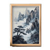 Chinese Style Ink Painting Desktop Ornaments Wooden Photo Frame Freehand Landscape Decoration Gift