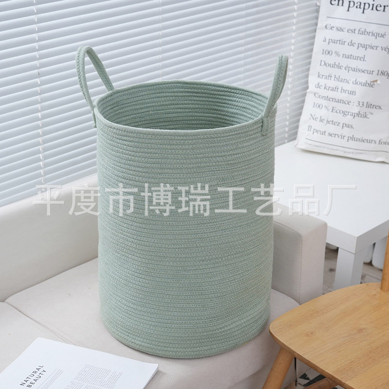 Cross-border Large Cotton Rope Storage Basket Modern Simple Cloakroom Living Room Sundries Storage Basket Children's Toy Storage Basket