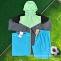 K06 gray-green + Mercury stripe aqua blue + 218 aqua blue