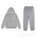 Gray full zipper leggings-suit