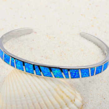 Opal Hawaiian Style Blue Square Stripesd Bracelet Hand Ring Opal Bracelet Jewelry Wholesale Inlaid with Opal