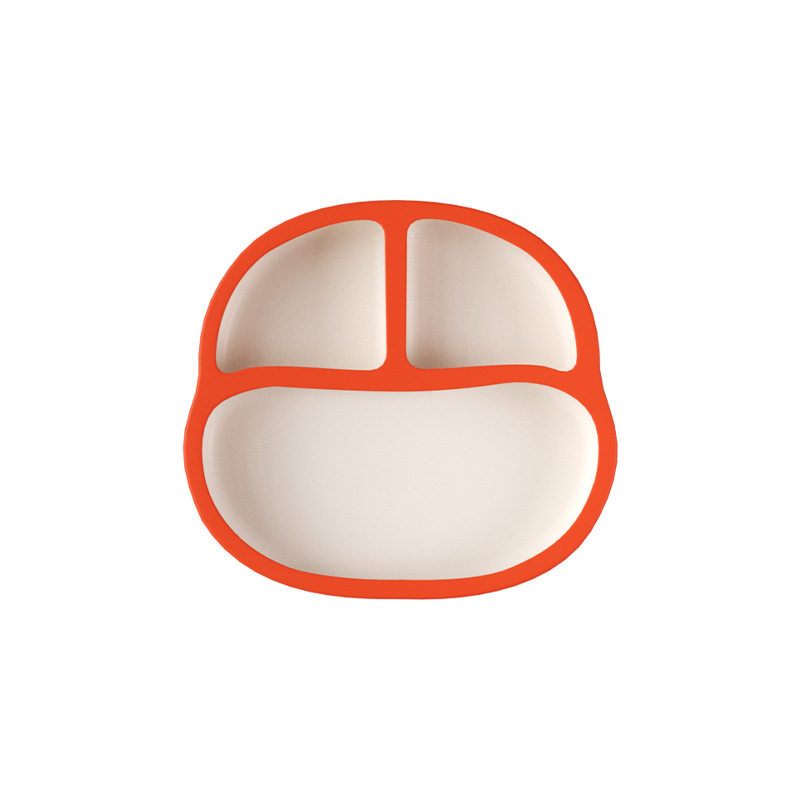 Baby Meal Plate, Baby Suction Cup, Kidsren's Silicone Straw, Food Bowl, Anti-Fall Compartment Plate, Training Spoon, Tableware Set