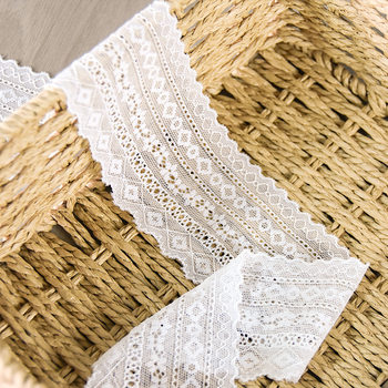 Lace Trim, Double-Sided Black Small Lace Trim, Pink Silk Ribbon, Mesh White Lace Trim