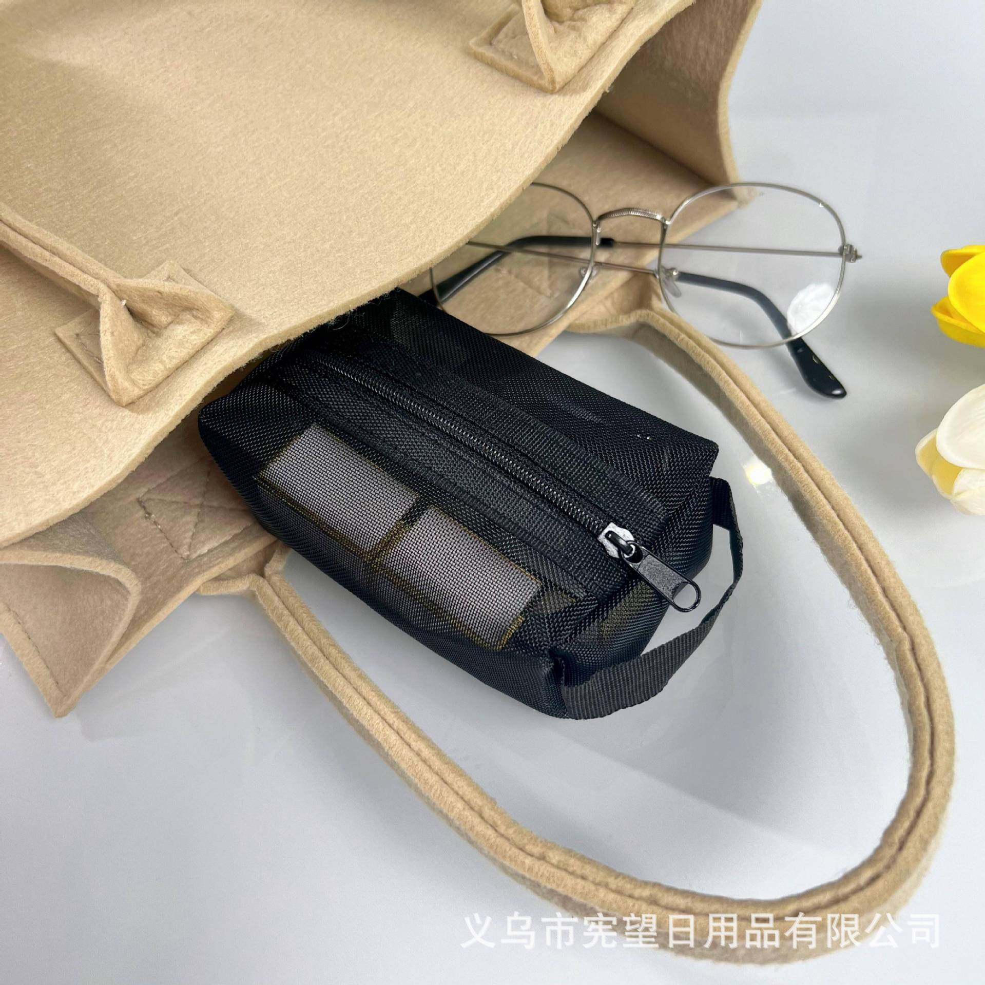 Casual Nylon Stereo Square Mesh Coin Purse Large Capacity Key Bag Card Bag Coin Bag Breathable Cosmetics Bag