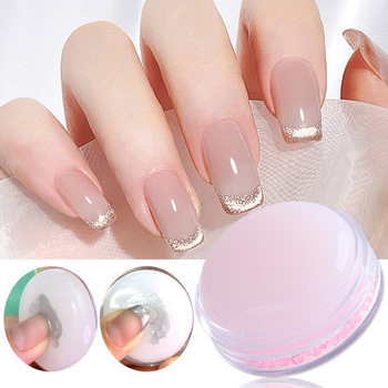 Cross-border new nail seal 4.2cm with lid milky white silicone French drill seal nail tool nail