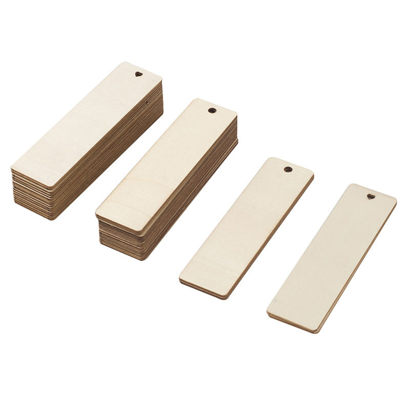 Wooden blank bookmark graffiti creative diy wooden crafts rectangular thin hanging label farewell blessing bookmark