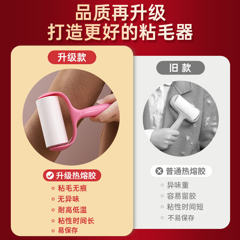 Lint Roller with Tearable Adhesive Brush for Removing Pet Hair, Cat Hair, and Hair from Clothes, Sticky Paper Roller with Replaceable Adhesive Sheets