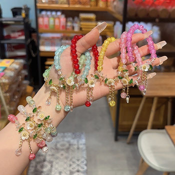 Exploding Crystal Daisy Internet Celebrity Colorfulful Bracelet for Female Students and Kidsren Korean Style Bestie Simple Sunflower Jewelry