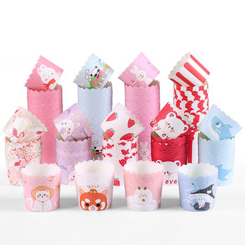 Cupcake coated paper cup baking mold chiffon cake oven with high temperature resistant medium 50 pieces