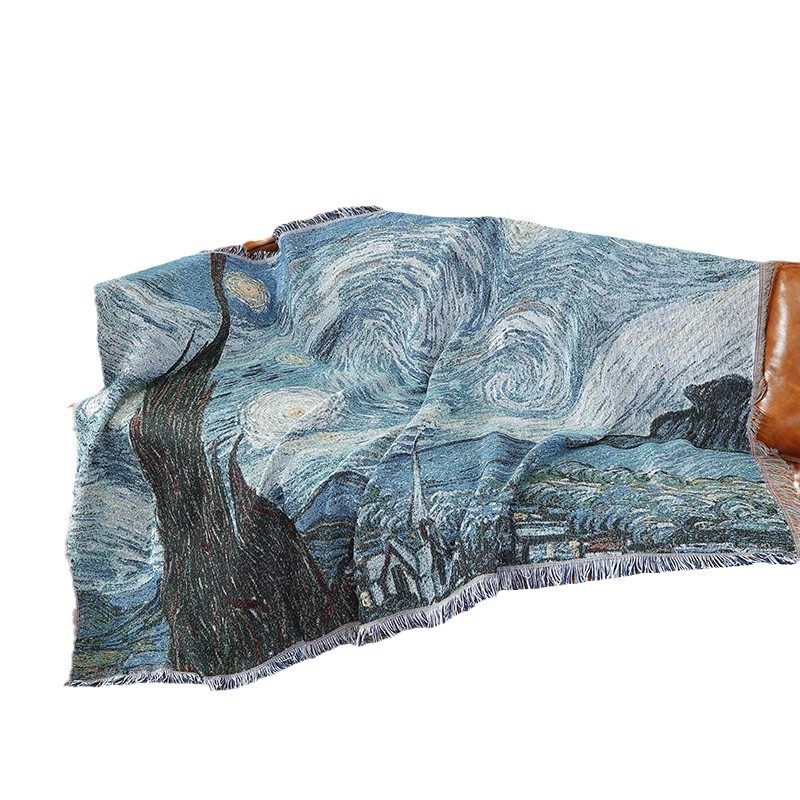 Cross-border Custom Camping Blanket Outdoor picnic mat Sofa Blanket Ins Wind Line Blanket Camping Nap Blanket Decorative Hanging Blanket