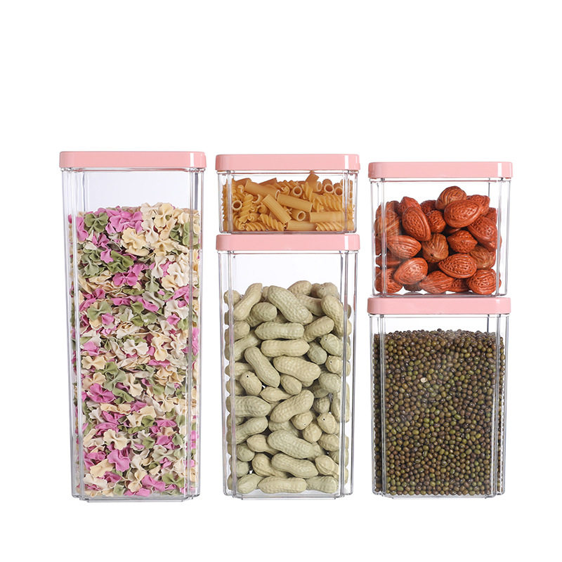 Kitchen Storage Tank Classic Coarse Grain Tank PET Material Transparent Large Diameter Easy Cleaning Storage Box Sealed Tank with Lid