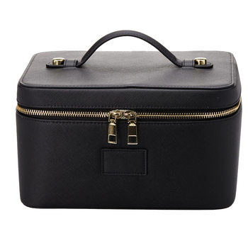 New Cross-Border Pu Satchel Cosmetic Bag with Compartment Large Capacity Satchel Leather Cosmetic Bag Leather Cosmetic Bag