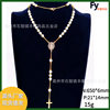 6mm Pearl series Buddha beads necklace clavicle chain stainless steel round beads necklace cross-border hot sale