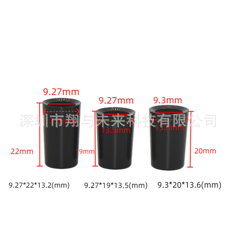 ปลอกหุ้มหัวไม้กอล์ฟพลาสติกสีดำล้วน ปลอกยาง แหวนลดแรงกระแทก สำหรับไม้เหล็กเบอร์ 0.370