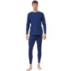 Mugwort Cotton Antibacterial Men's Thermal Underwear Set, Thickened Double-Sided Fleece Base Layer Top and Bottom Thermal Wear