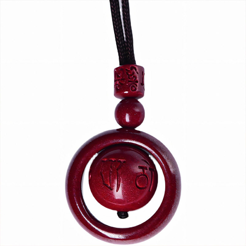 Purple Gold Sand Cinnabar Six-Character Mantra Pendant Necklace for Men and Women, Fortune-Turning Amulet Jewelry Wholesale