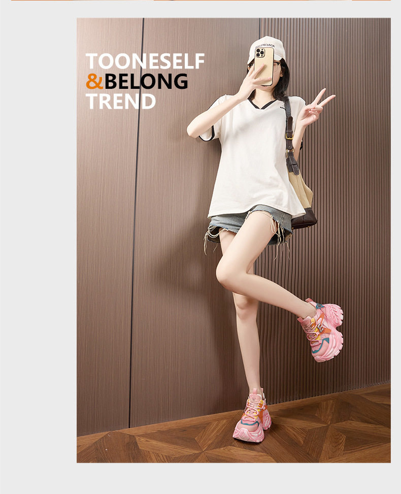 Giày sandal nữ cao gót mũi tròn quai ngang đế dày thoáng khí — Xám lưới đơn, Vàng lưới đơn, Hồng lưới đơn chi tiết 18