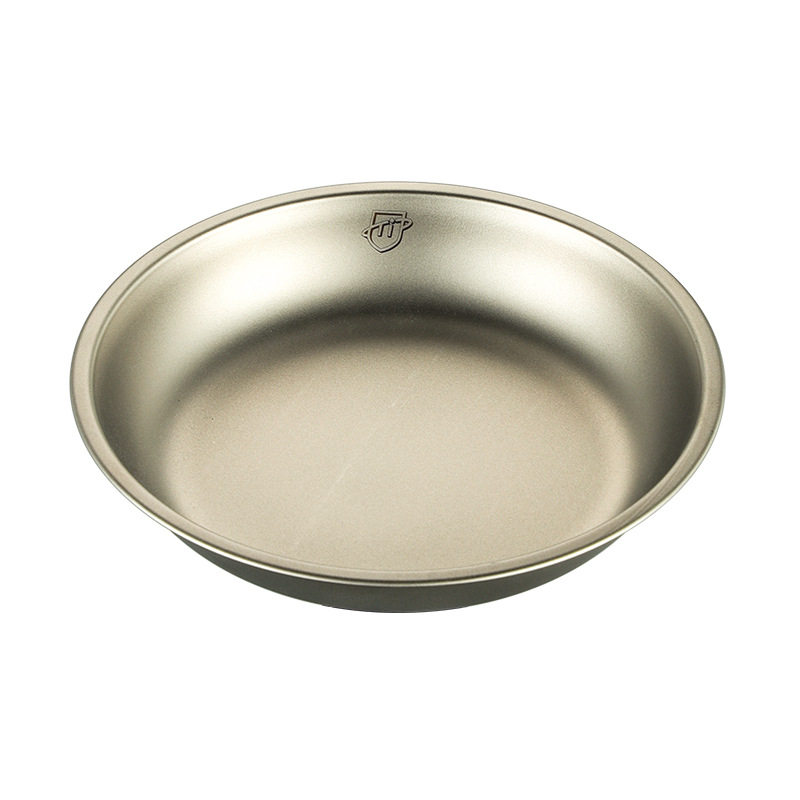 Pure Titanium Plate Outdoor Camping Tableware Dish Plate Tray Household Dish Set Round Plate Portable Light Luxury Thickened