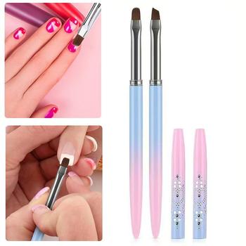 Cross-Border New Manicure Brush Set Gradient Rod Manicure Pen Round Head Oblique Head Phototherapy Pen Manicure Tools