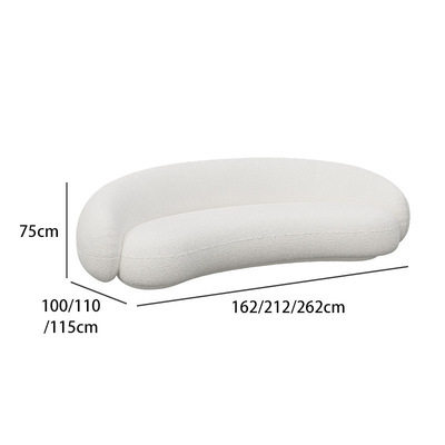 轻奢羊羔绒沙发组合 工作室休闲办公弧形沙发 婚纱店影楼创意沙发