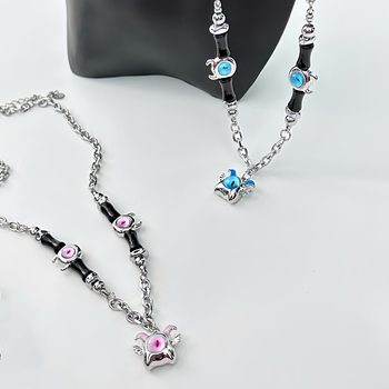 New Little Devil's Eye sweater necklace men's and women's ins hip hop trendy cool niche hot girl sweet cool clavicle chain accessories