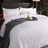 Big Sale Hotel Bed Bed Sheets Four-Piece Set Hotel Quilt Cover Linen White Quilt Cover Satin Pillowcase B&B Hospital Three-Piece Set