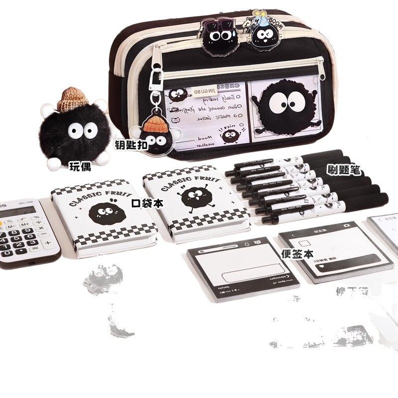 Small Briquettes Super Large Capacity Transparent Pencil Bag Boys and Girls Stationery Bag 2025 New High-Looking Ins Style Stationery Box