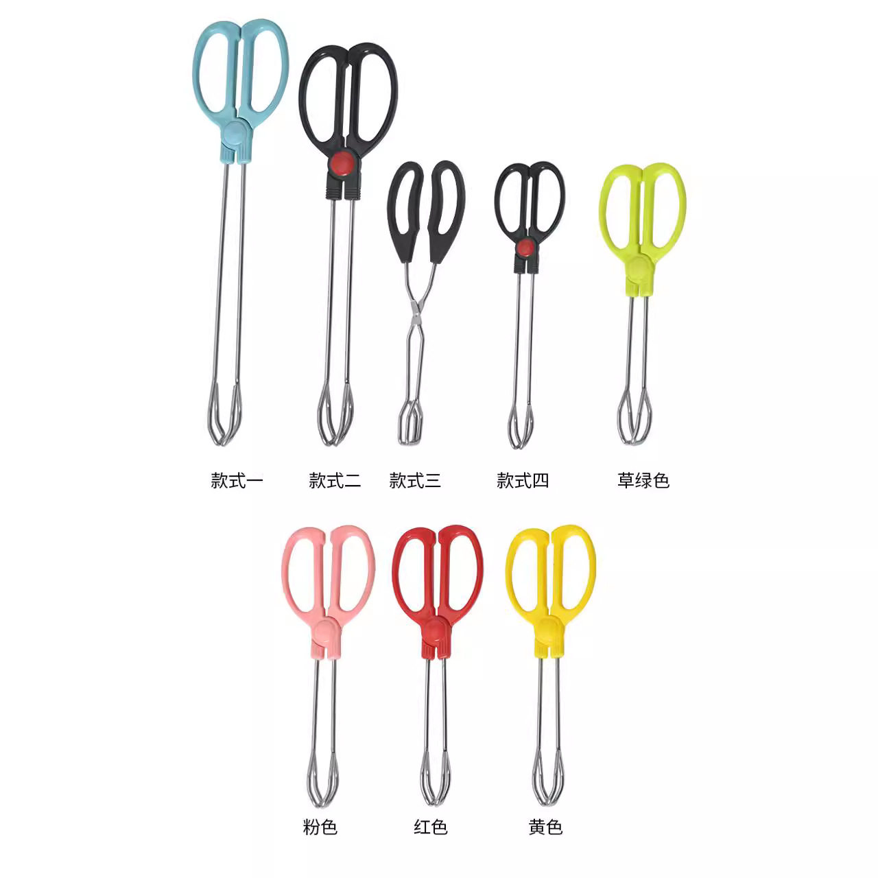 Stainless steel bread clip food clip charcoal multi-use clip plastic handle clip barbecue kitchen gadget food clip