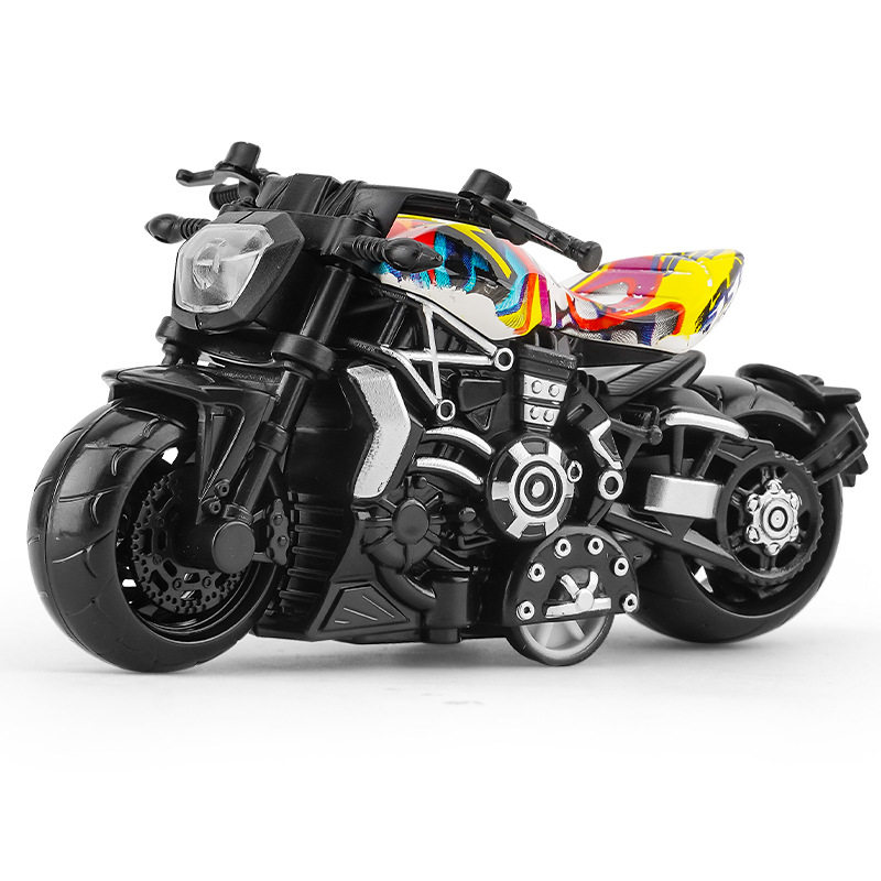 跨境代发儿童玩具男孩宝宝仿真合金摩托车摆件钥匙扣模型玩具车子