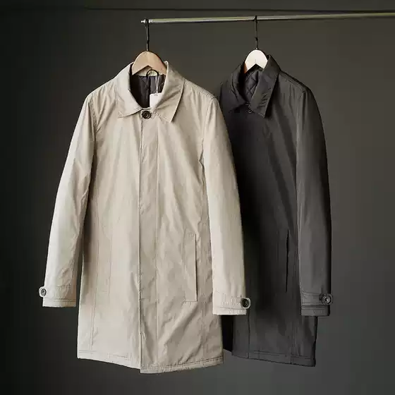 Premium Quality Goods 89 Euros Water-Resistant and Tear-Resistant Autumn/Winter Japanese Style Padded Warm Men's Mid-Length Trench Coat