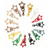 Colorful Non-Fading Five-Pointed Star Spray-Painted Lobster Clasp Keychain Pendant DIY Accessories Decoration Doll Hanging Buckle Wholesale