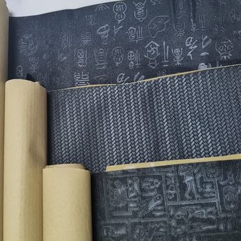 Self-adhesive Leather Ancient Character Pattern Woven Pattern Egyptian Pattern Artificial Leather Fabric Packaging Box Notebook Speaker Leather Fabric