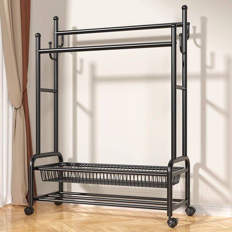 Coat Rack Floor-Standing Clothes Rack Bedroom Household Clothes Drying Rack Simple Clothes Storage Rack Double Pole Clothes Rack
