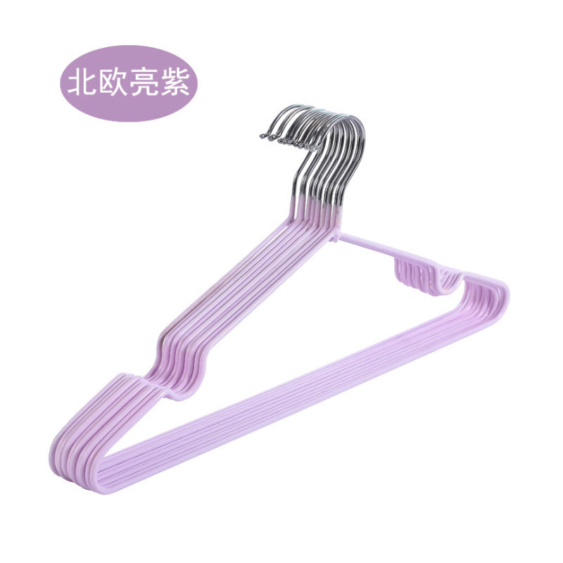 Adult plastic coated hanger wholesale hook seamless drying hanger household non-slip clothes hanger groove clothes rack