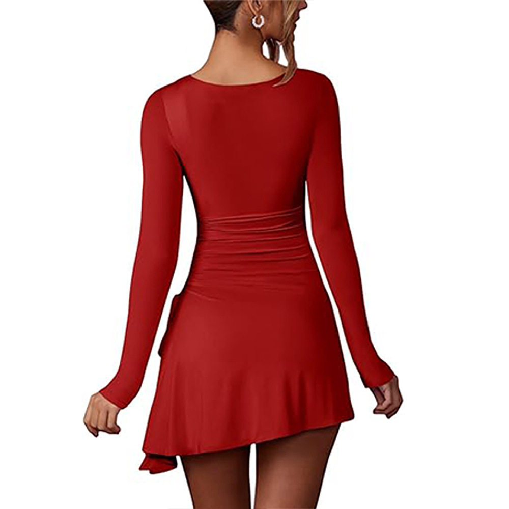 Womens A Line Bodycon Dress Sexy Sweet Spring Summer Style Red Color Comfortable Fabric Wholesale Available