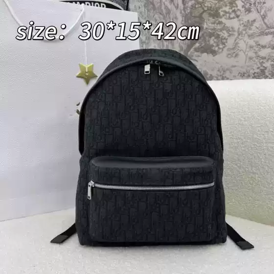 New Classic Embroidered Leather Backpack with a Premium Feel, Suitable for Commuting and Business, Versatile and Casual