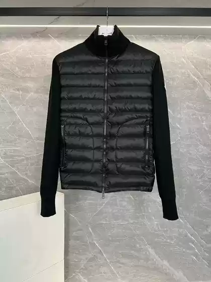 European Hot-Selling m Mengjia Embroidered Knit Patchwork Casual Fleece Men's Warm Stylish Slim-Fit Hooded Jacket