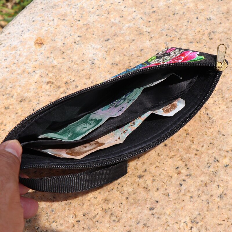 Yunnan Ethnic Embroider Clutch Bag Fabric Cosmetic Bag Women's Long Wallet Export Coin Mobile Phone Bag Gift Bag