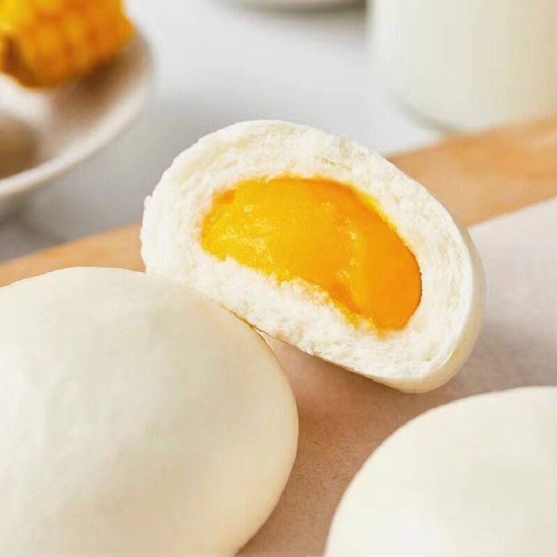 Sanquan Quick Kitchen Custard Buns 1.5kg Breakfast Semi-Finished Buns Cantonese Tea Snacks Noodle Buns Porridge Shop Commercial