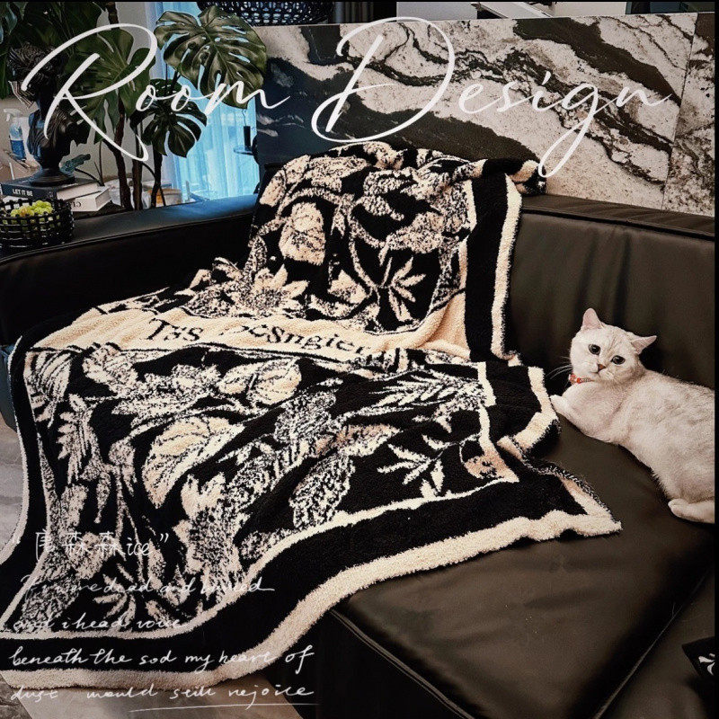 Ins Retro Blanket Half Knitted Sofa Air Conditioner Office Lunch Break Living Room Leisure Nap Blanket Blanket