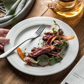 Steak Plate, Dinner Plate, Pasta Plate, Flat Plate, Ceramic Western Plate, Ceramic Plate, Commercial Matte Minimalist Tableware